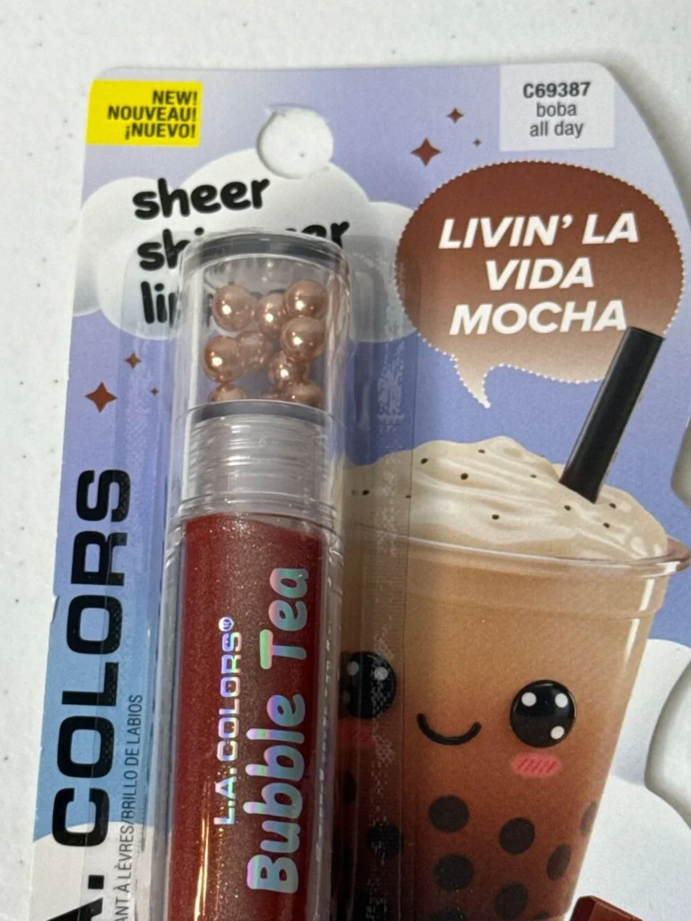 L.A. Colors Bubble Tea Shimmer Lip Gloss Boba All Day New